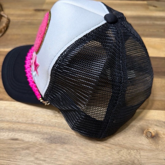 Kids Pink and Black Golf Cart Cap - Picture 2 of 2